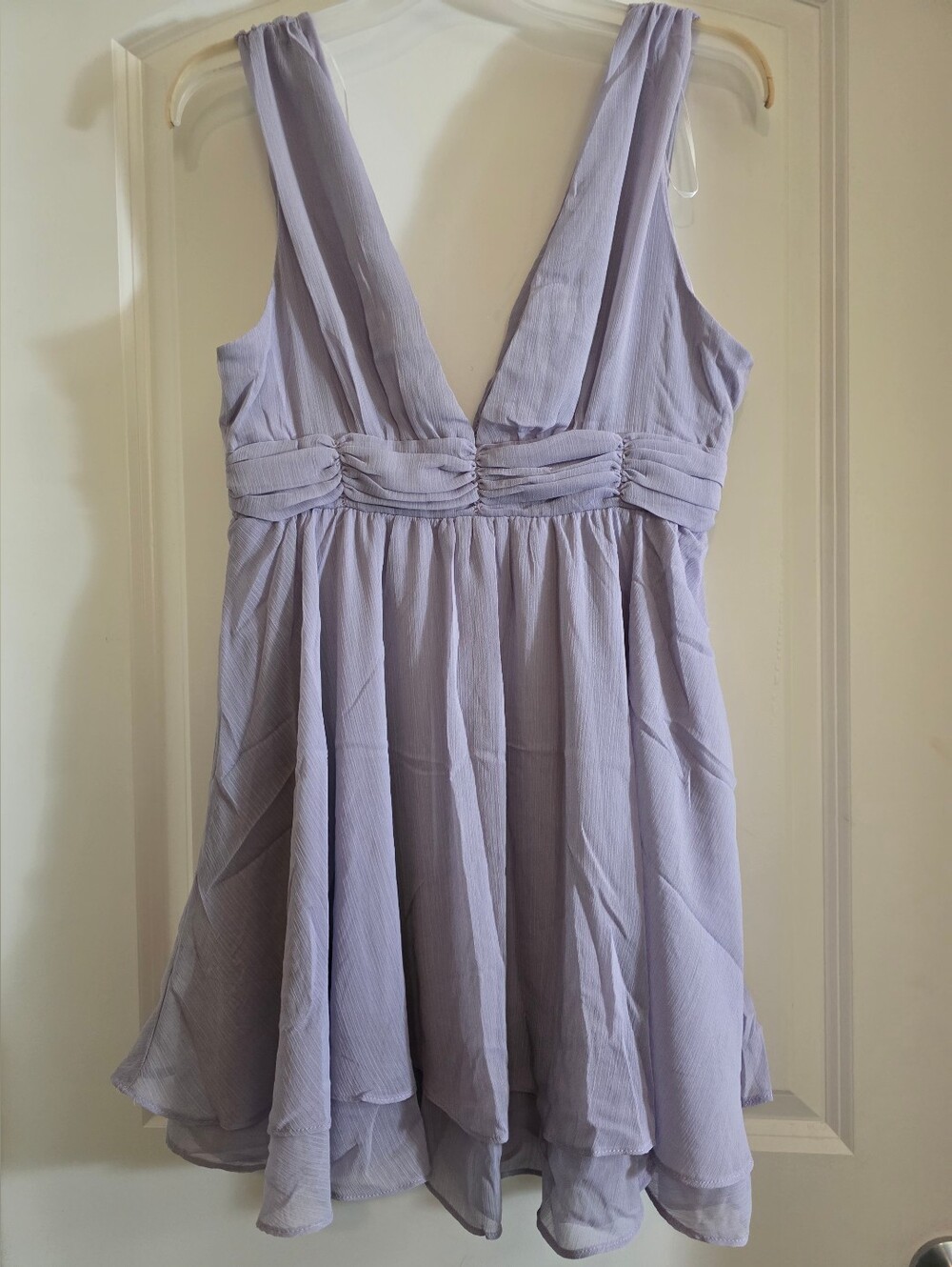 Love Tree Lavender Smocked V-Neck Dress